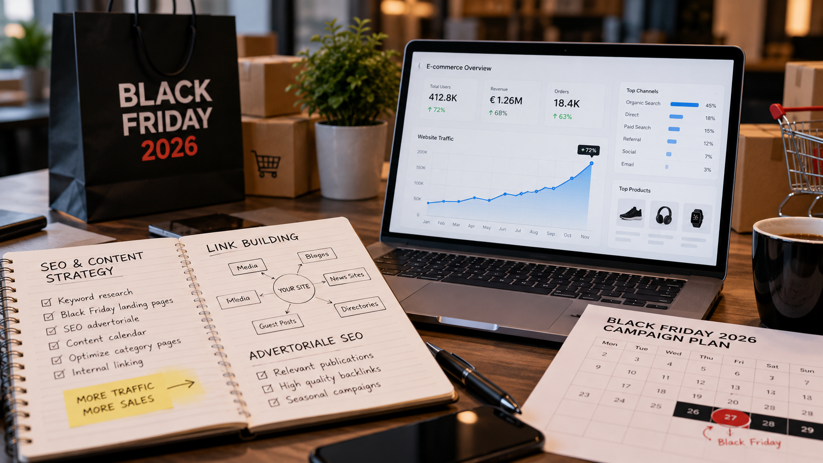 Black Friday 2026: cum folosești advertorialele SEO și link building-ul ca să prinzi cel mai aglomerat sezon de cumpărături